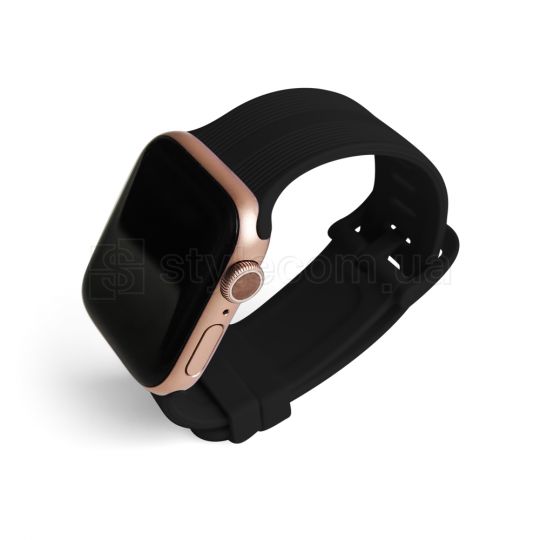 Ремінець для Apple Watch Sport Band рифлений 42/44мм S/M black / чорний (8)