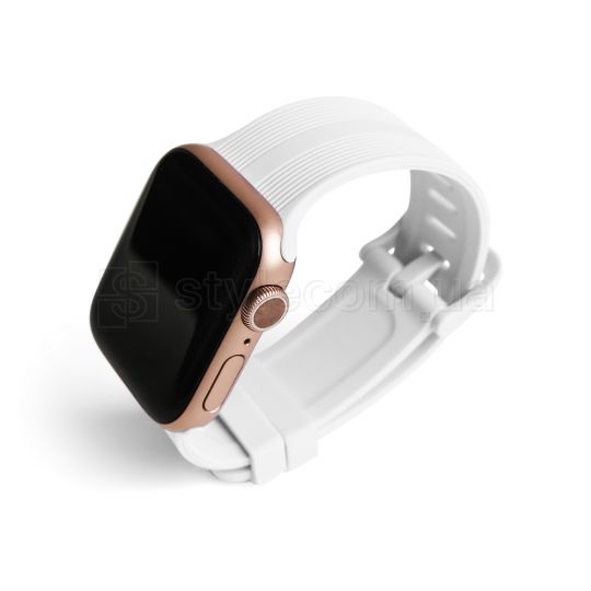 Ремешок для Apple Watch Sport Band рифленый 42/44мм S/M white / белый (3)