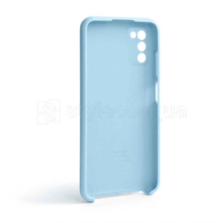 Чехол Original Silicone для Samsung Galaxy A03s/A037 (2021) light blue (05)
