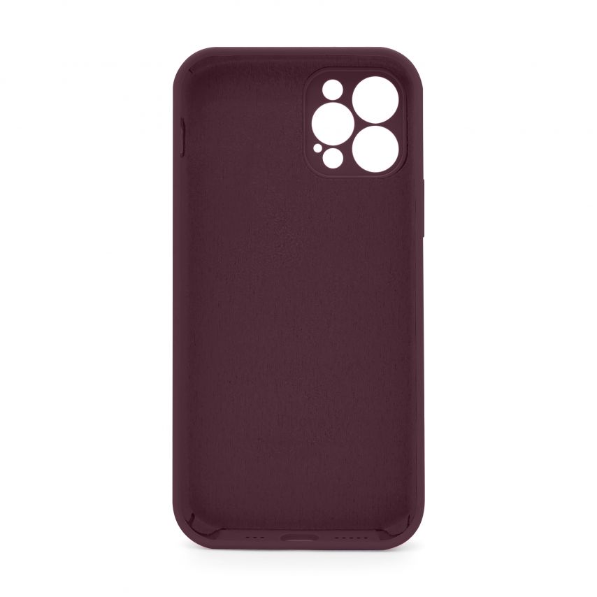 Чохол Full Silicone Case для Apple iPhone 12 Pro maroon (42) закрита камера