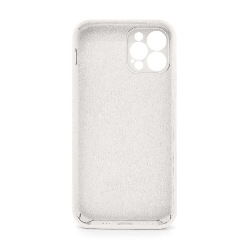 Чехол Full Silicone Case для Apple iPhone 12 Pro white (09) закрытая камера