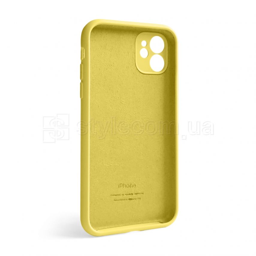 Чехол Full Silicone Case для Apple iPhone 12 yellow (04) закрытая камера
