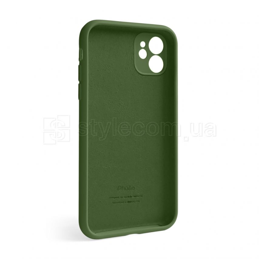 Чехол Full Silicone Case для Apple iPhone 12 army green (45) закрытая камера