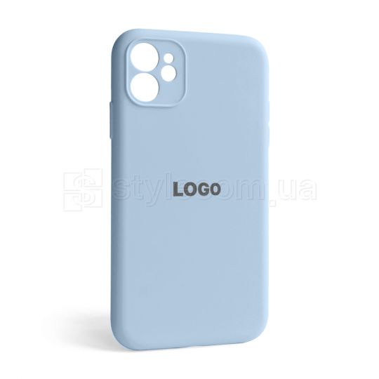Чехол Full Silicone Case для Apple iPhone 12 light blue (05) закрытая камера