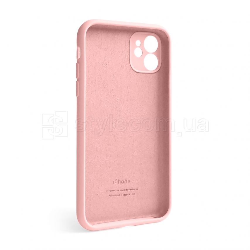 Чехол Full Silicone Case для Apple iPhone 12 light pink (12) закрытая камера
