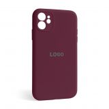 Чехол Full Silicone Case для Apple iPhone 12 maroon (42) закрытая камера