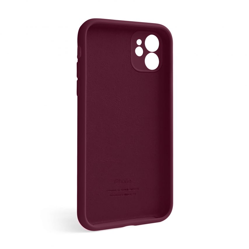 Чехол Full Silicone Case для Apple iPhone 12 maroon (42) закрытая камера