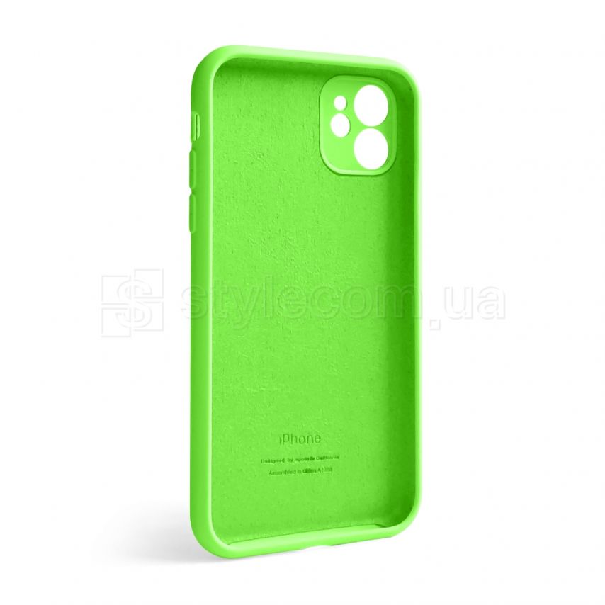 Чехол Full Silicone Case для Apple iPhone 12 shiny green (40) закрытая камера