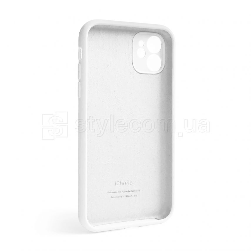 Чехол Full Silicone Case для Apple iPhone 12 white (09) закрытая камера
