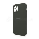 Чехол Full Silicone Case для Apple iPhone 12 Pro dark olive (35) закрытая камера