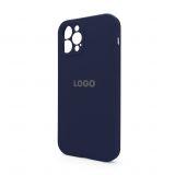 Чехол Full Silicone Case для Apple iPhone 12 Pro dark blue (08) закрытая камера