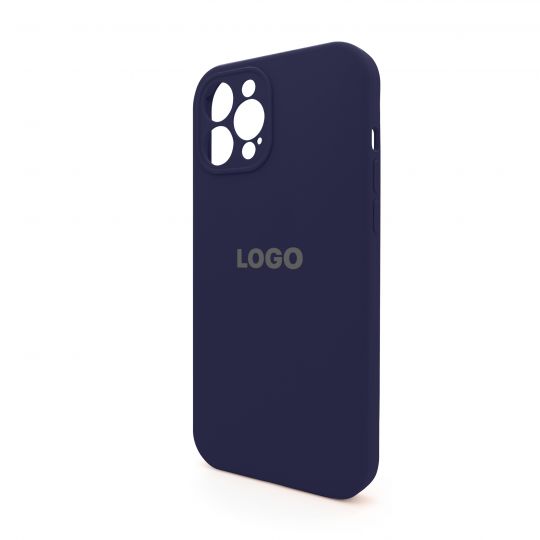 Чехол Full Silicone Case для Apple iPhone 12 Pro Max dark blue (08) закрытая камера