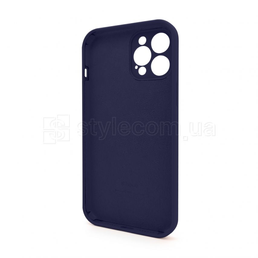 Чехол Full Silicone Case для Apple iPhone 12 Pro Max dark blue (08) закрытая камера