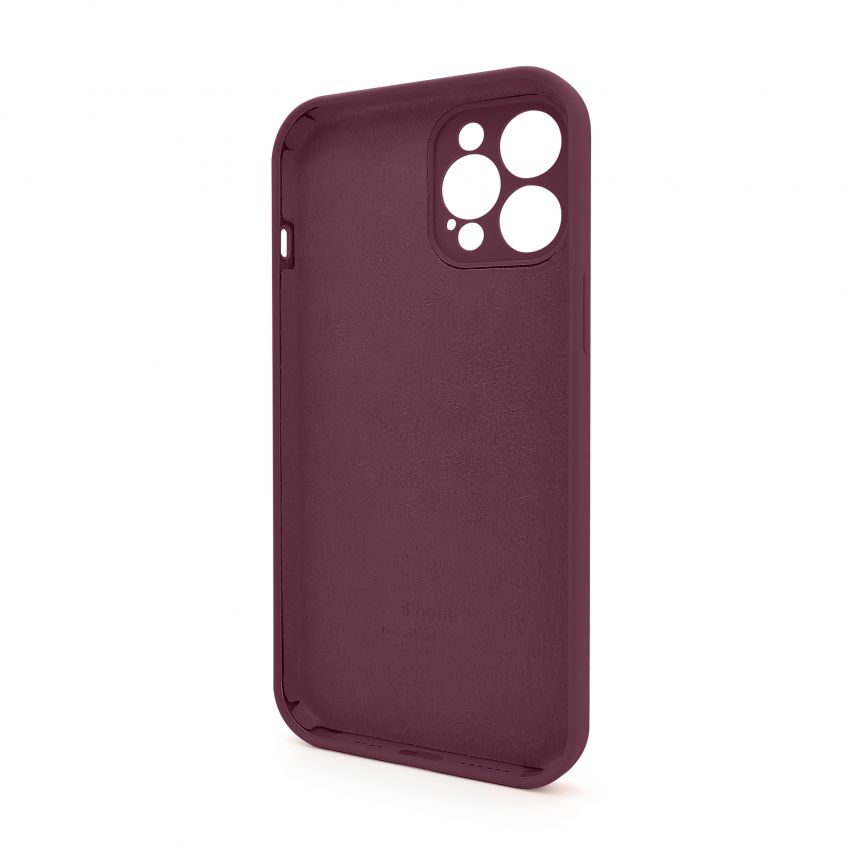 Чохол Full Silicone Case для Apple iPhone 12 Pro Max maroon (42) закрита камера