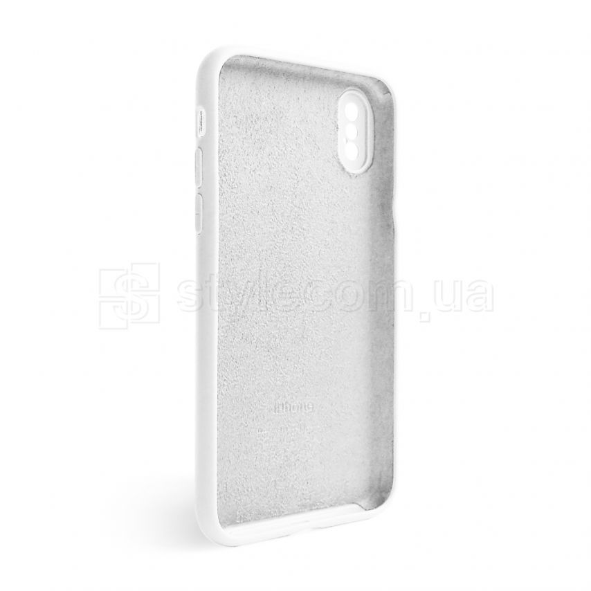 Чехол Full Silicone Case для Apple iPhone X, Xs white (09) закрытая камера
