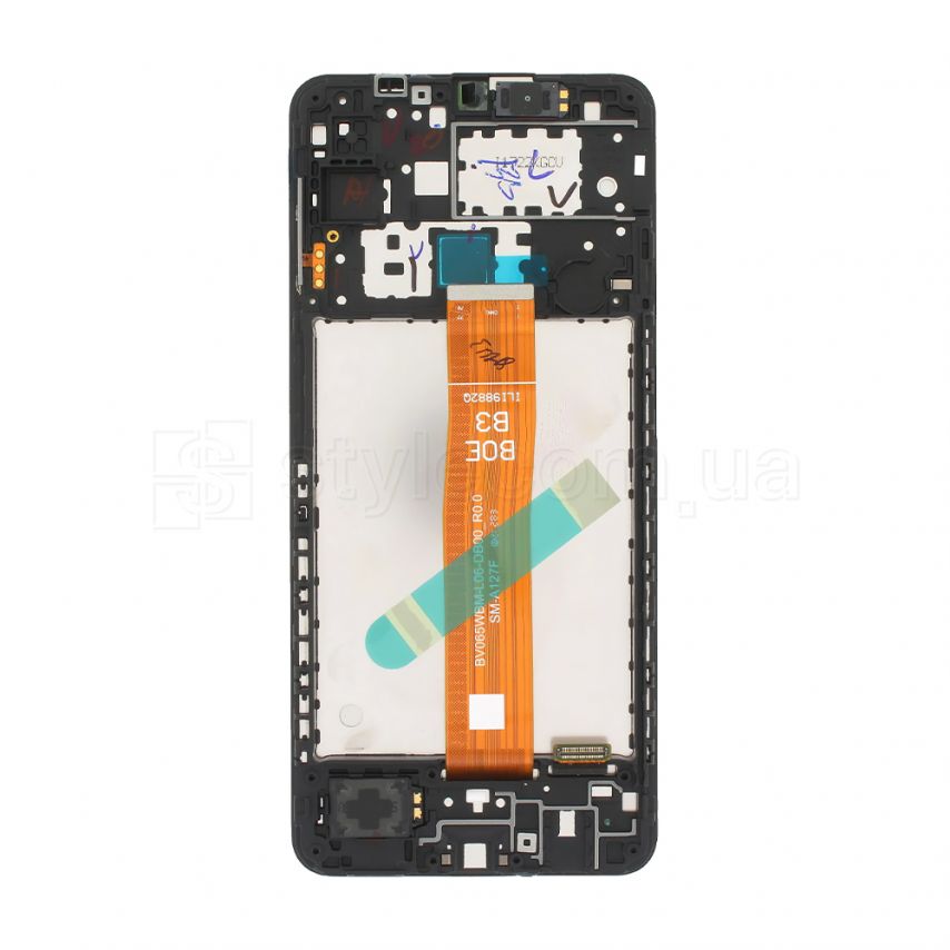 Дисплей (LCD) для Samsung Galaxy A12/A127 (2021) з тачскріном та рамкою black Service Original (PN:GH82-26486A)