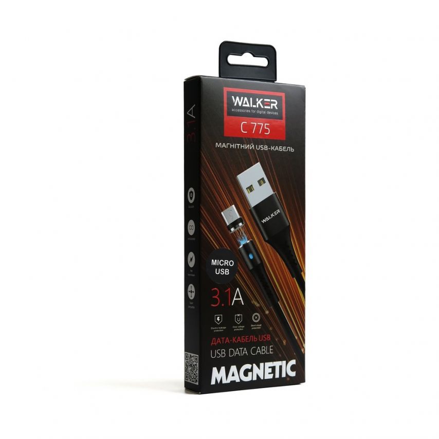 Кабель USB WALKER C775 Micro Magnetic black