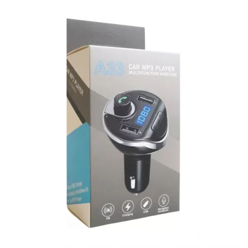 FM-трансмиттер A33 Bluetooth 2USB 1A/2.1A black