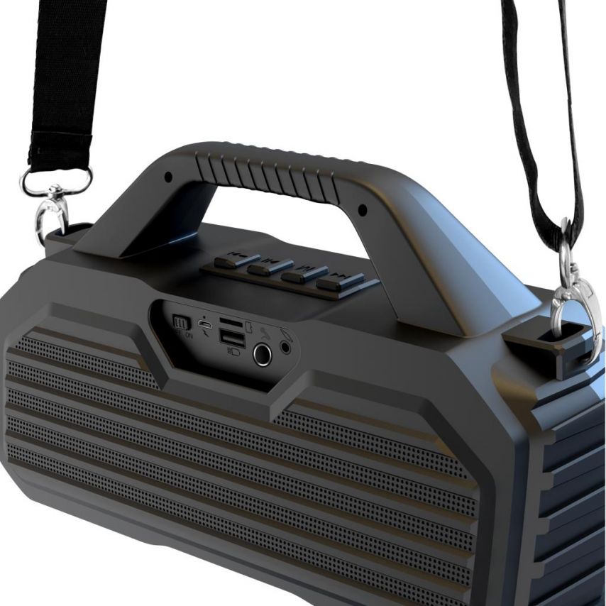 Портативная колонка XO F32 с караоке-микрофоном black