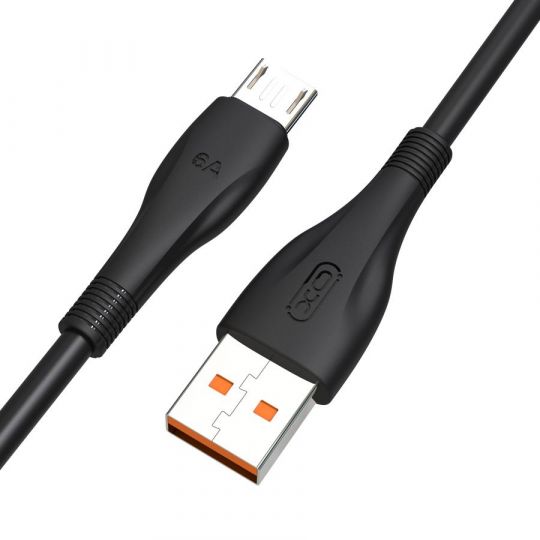 USB кабель XO NB185 Quick Charge Micro 6A black - купить за {{product_price}} грн в Киеве, Украине