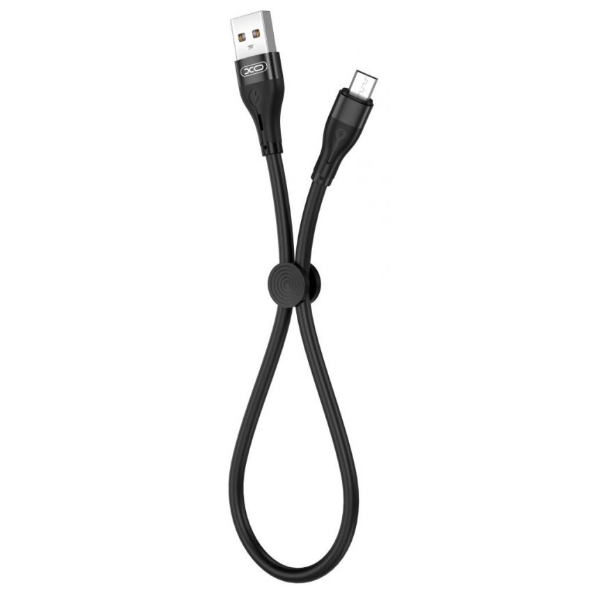USB кабель XO NB179 Quick Charge Micro 2.4A короткий 25см black