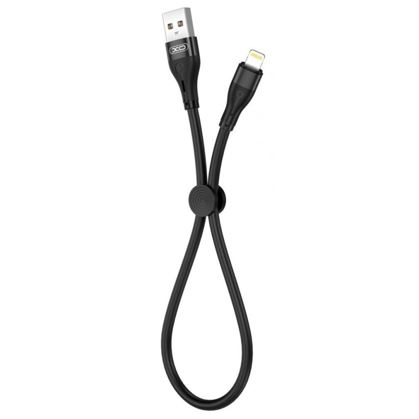 USB кабель XO NB179 Quick Charge Lightning 2.4A короткий 25см black