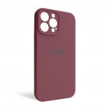 Чехол Full Silicone Case для Apple iPhone 13 Pro Max maroon (42) закрытая камера