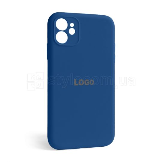 Чехол Full Silicone Case для Apple iPhone 12 blue cobalt (36) закрытая камера