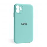 Чехол Full Silicone Case для Apple iPhone 12 sea blue (21) закрытая камера