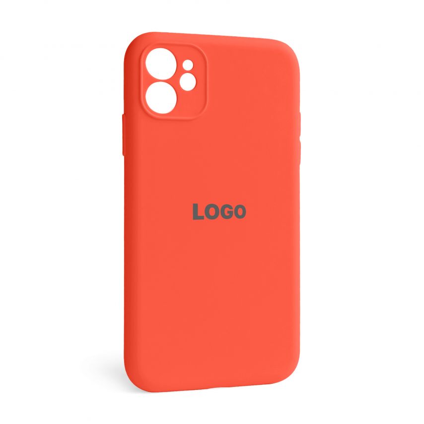 Чехол Full Silicone Case для Apple iPhone 12 orange (13) закрытая камера