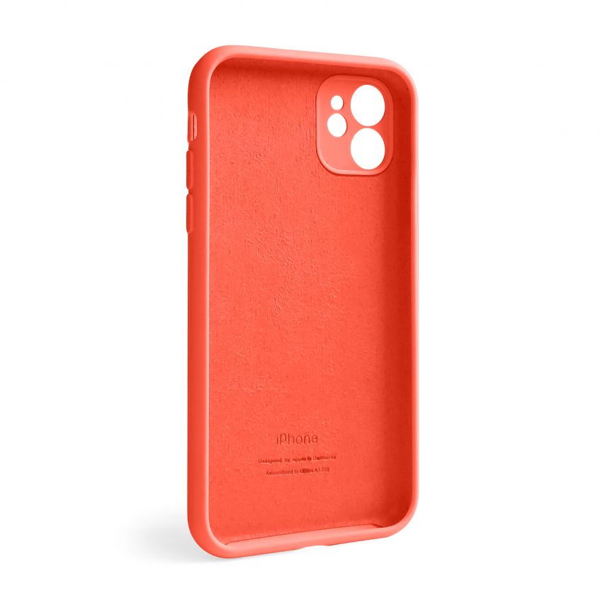 Чехол Full Silicone Case для Apple iPhone 12 orange (13) закрытая камера
