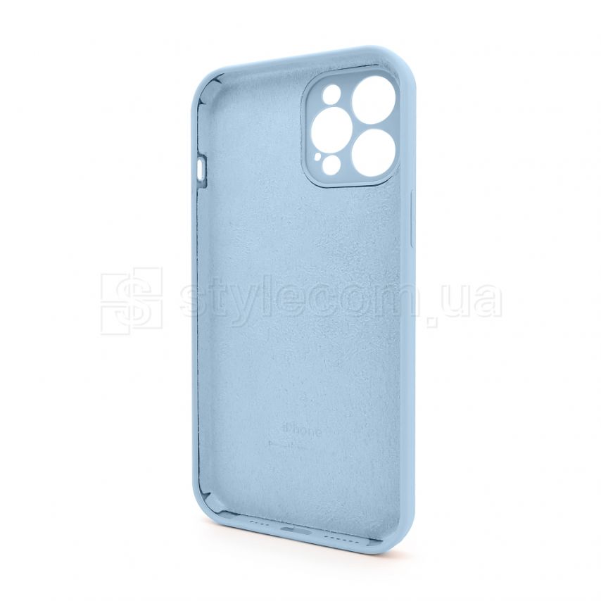 Чехол Full Silicone Case для Apple iPhone 12 Pro Max light blue (05) закрытая камера
