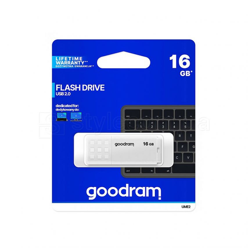 Флеш-память USB GOODRAM UME2 16GB white (UME2-0160W0R11)
