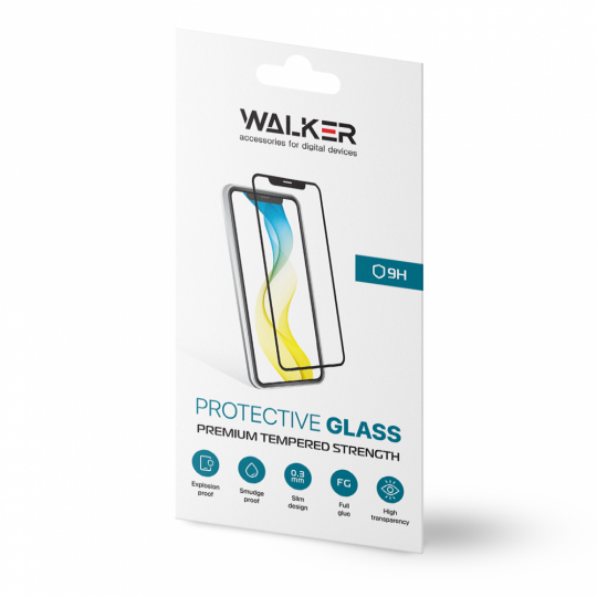 Захисне скло WALKER Full Glue для Xiaomi Redmi 10C, Redmi 10 Power, Poco C40, Redmi 12C black