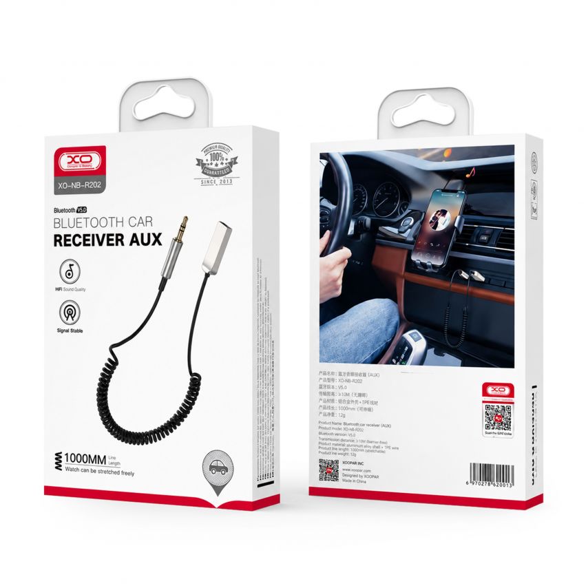 Аудіо-адаптер XO NB-R202 Car Receiver to AUX 3.5мм Bluetooth black