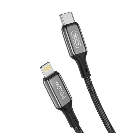 Кабель USB XO NB-Q180A Type-C - Lightning 2.22A PD/20W Fast charge 1м black - купить за {{product_price}} грн в Киеве, Украине