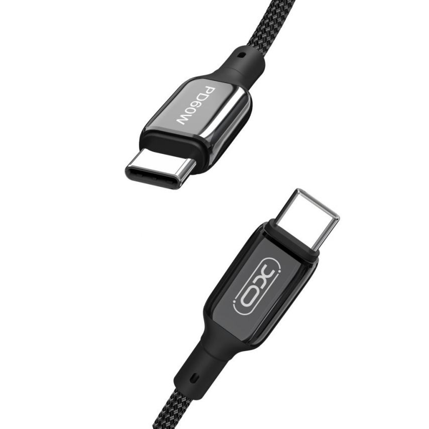 Кабель USB XO NB-Q180B Type-C to Type-C PD 60W Fast Charge 3A black