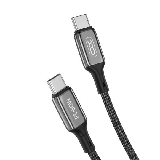 Кабель USB XO NB-Q180B Type-C - Type-C 3A PD/60W Fast charge 1м black - купить за {{product_price}} грн в Киеве, Украине