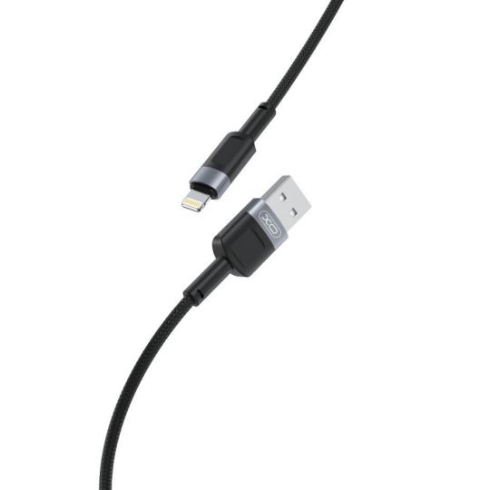 Кабель USB XO NB198 Lightning 2.4A Quick Charge 1м black - купить за {{product_price}} грн в Киеве, Украине