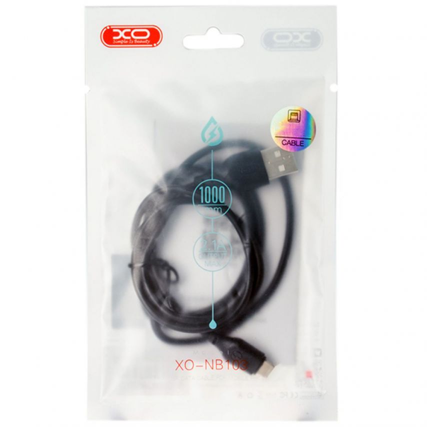 Кабель USB XO NB103 Type-C Quick Charge 2.1A 2м black