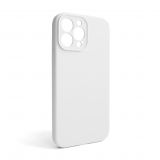 Чехол Full Silicone Case для Apple iPhone 13 Pro Max white (09) закрытая камера (без логотипа)