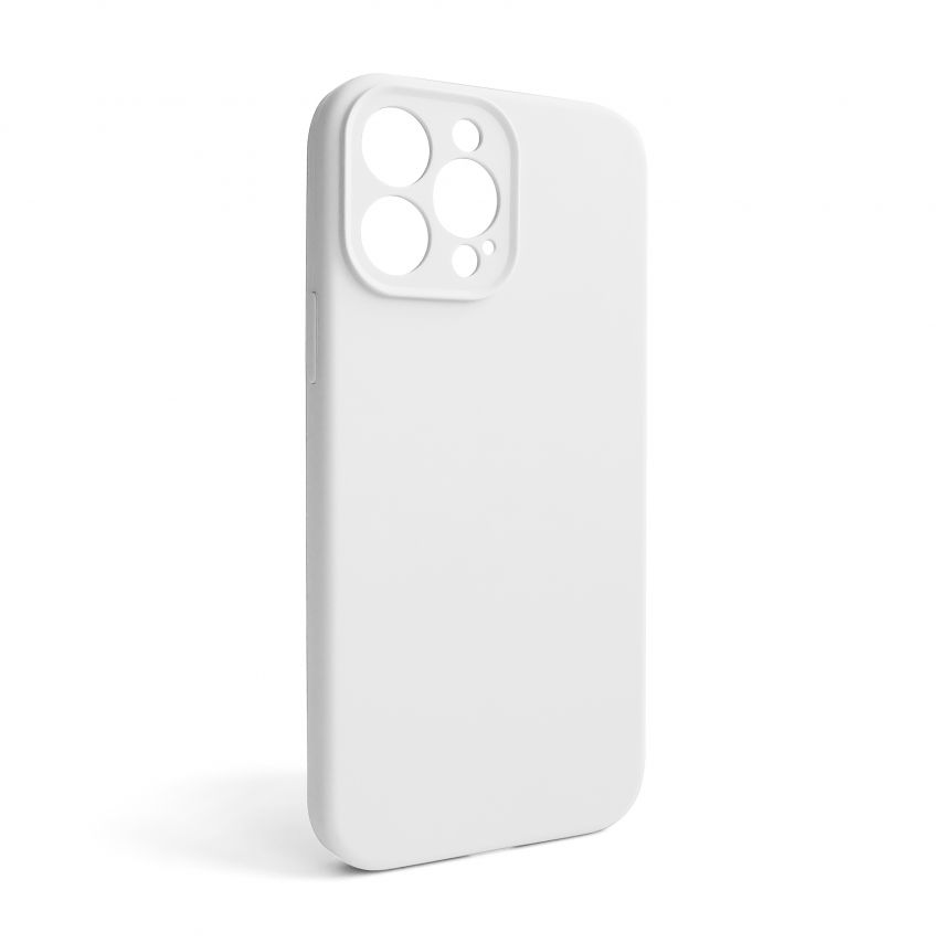 Чехол Full Silicone Case для Apple iPhone 13 Pro Max white (09) закрытая камера (без логотипа)