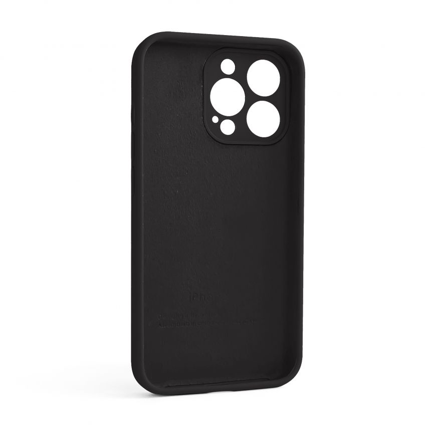 Чехол Full Silicone Case для Apple iPhone 13 Pro black (18) закрытая камера (без логотипа)