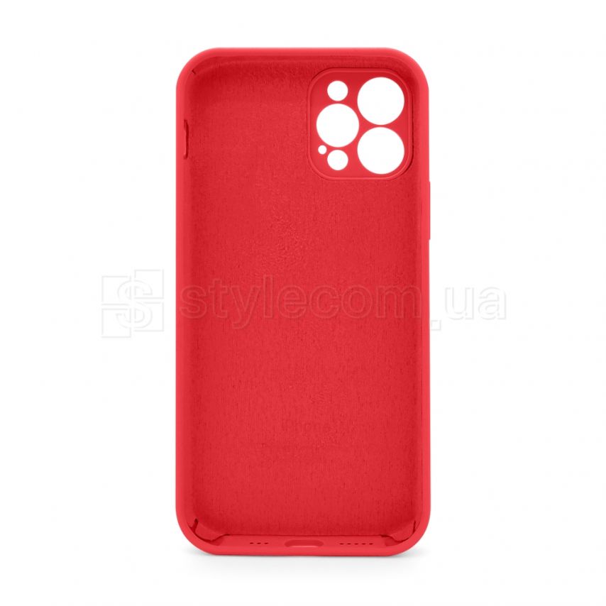 Чехол Full Silicone Case для Apple iPhone 12 Pro red (14) закрытая камера (без логотипа)
