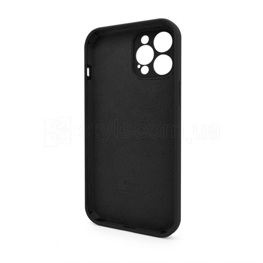 Чехол Full Silicone Case для Apple iPhone 12 Pro Max black (18) закрытая камера (без логотипа)
