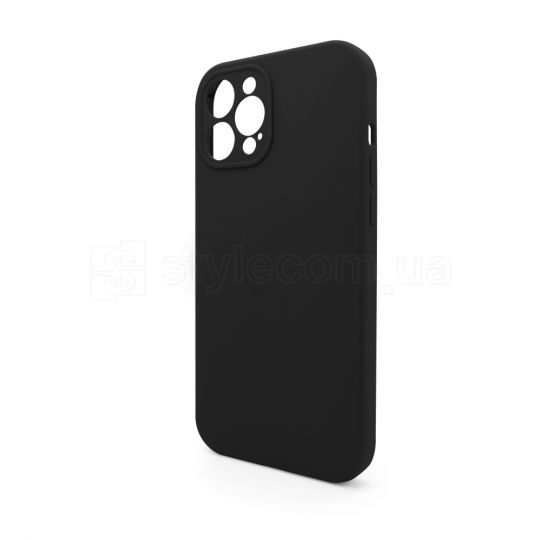 Чехол Full Silicone Case для Apple iPhone 12 Pro Max black (18) закрытая камера (без логотипа)