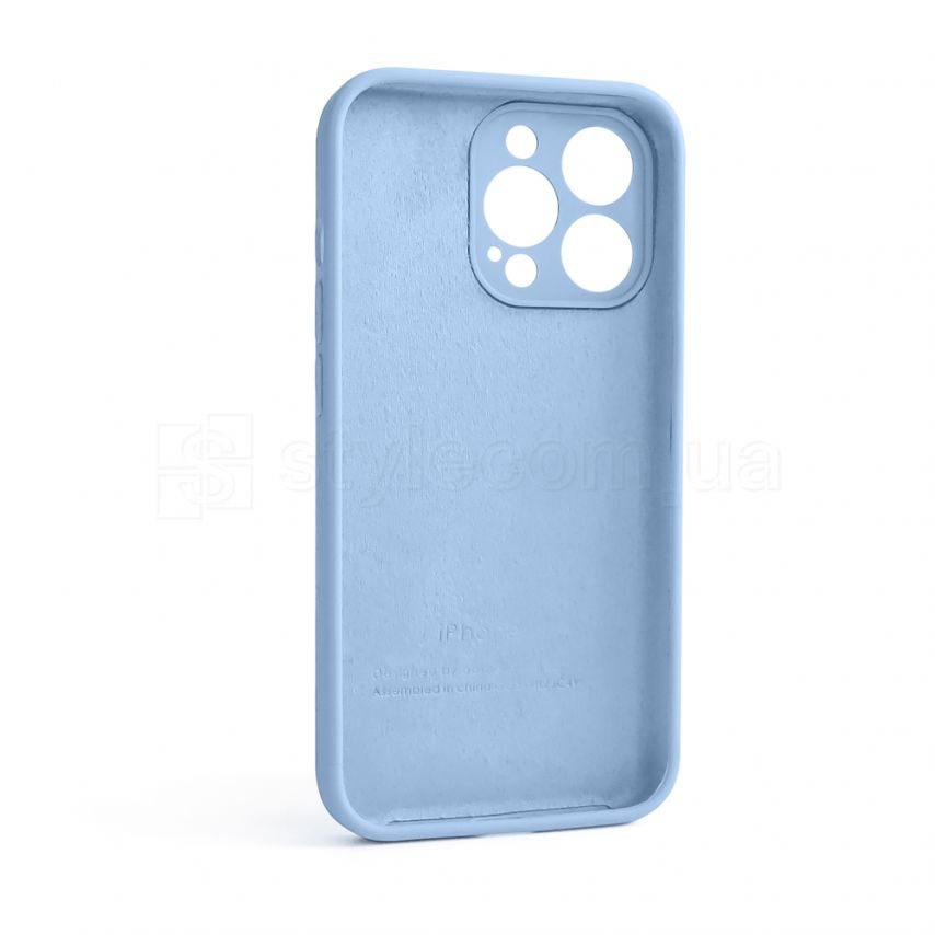 Чехол Full Silicone Case для Apple iPhone 13 Pro light blue (05) закрытая камера (без логотипа)