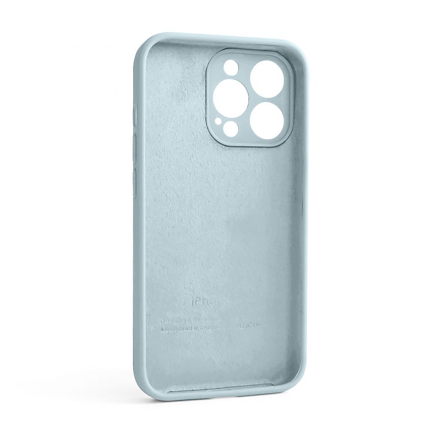 Чехол Full Silicone Case для Apple iPhone 13 Pro sky blue (58) закрытая камера (без логотипа)