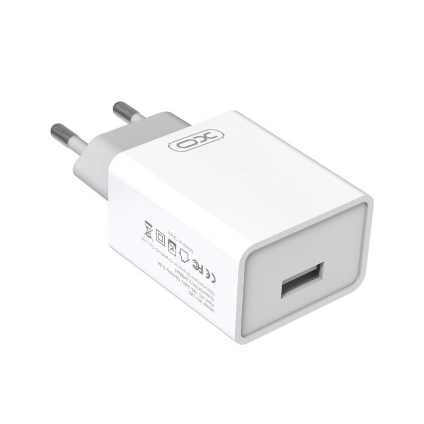 Сетевое зарядное устройство (адаптер) 2в1 XO L93 1USB / 2.4A + Micro white