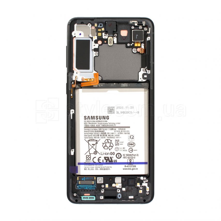 Дисплей (LCD) для Samsung Galaxy S21 Plus/G996 (2021) с тачскрином и рамкой black Service Original (PN:GH82-24744A)